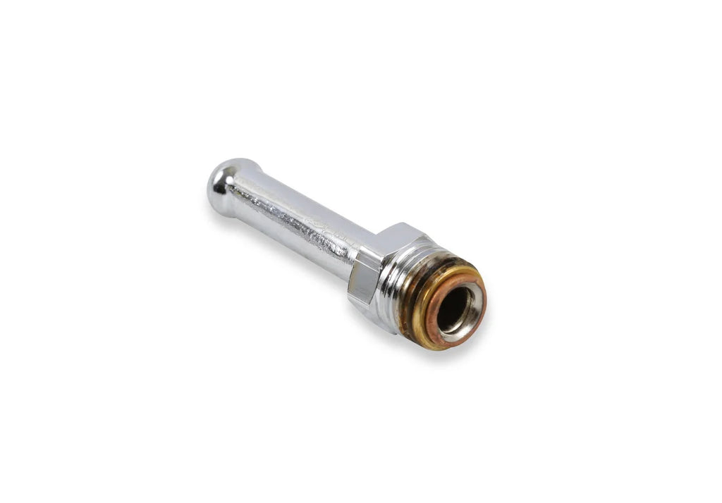 Holley Chrome Universal straight fitting 3/8" hose to 5/8"-18 inverted flare - Side View