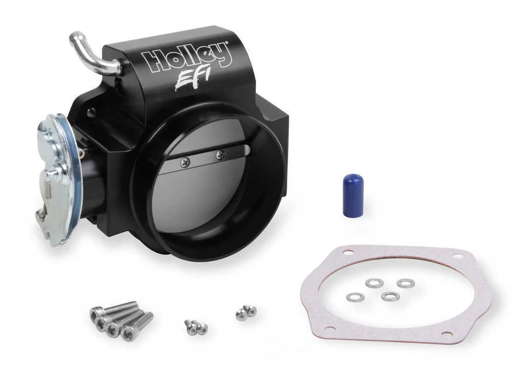 Holley EFI Billet 90mm LS Throttle Body w/low RPM Taper 112-589 - Side View