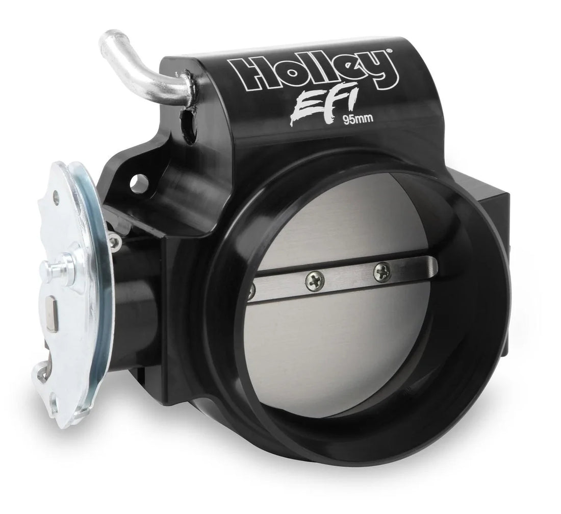 Holley EFI Billet 95mm Throttle Body w/low RPM Taper 112-585 fits LS - Installation View