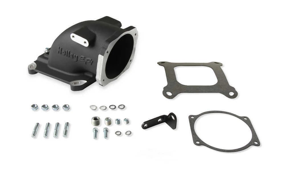 Holley EFI EFI Throttle Body Intake Elbow 4150 - Black Finish 300-240BK fits GM LS - Additional View 5