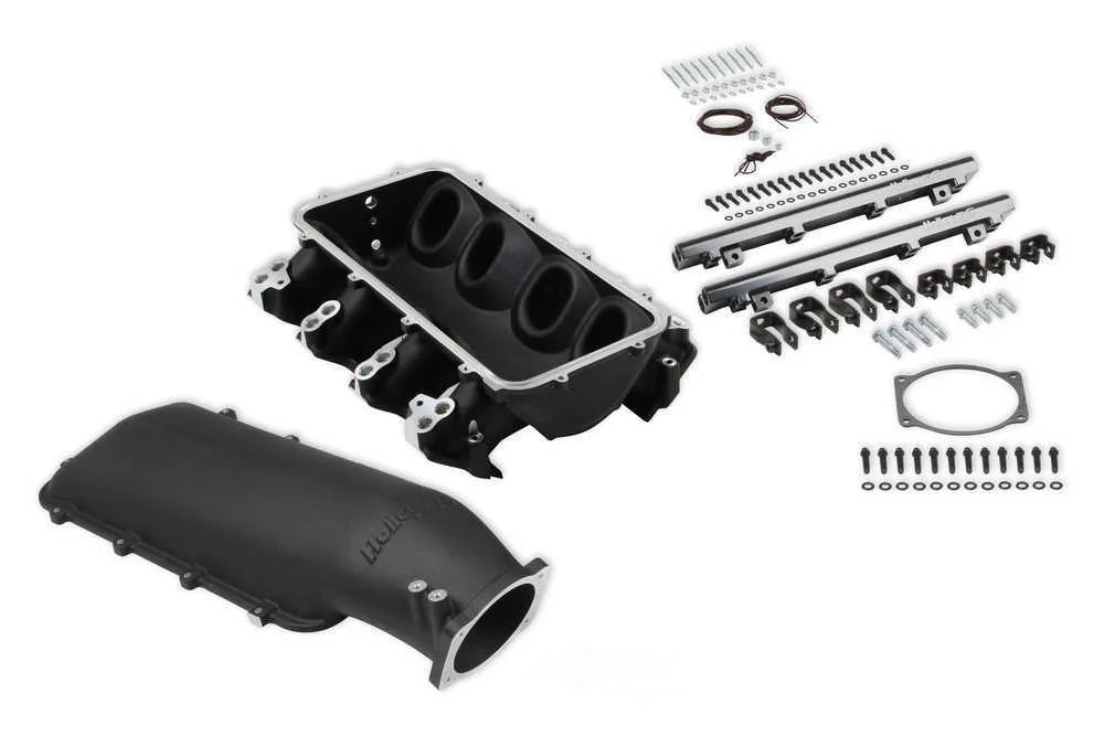 Holley EFI Holley Lo-Ram Manifold Kit Dual Injector- Black 300-683BK fits GM LS3 / L92 - Additional View 14