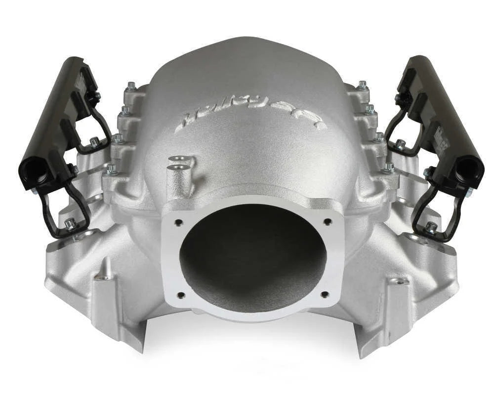 Holley EFI Holley Lo-Ram Manifold Kit Single Injector- Satin 300-679 fits GM LS3 / L92 - Side View