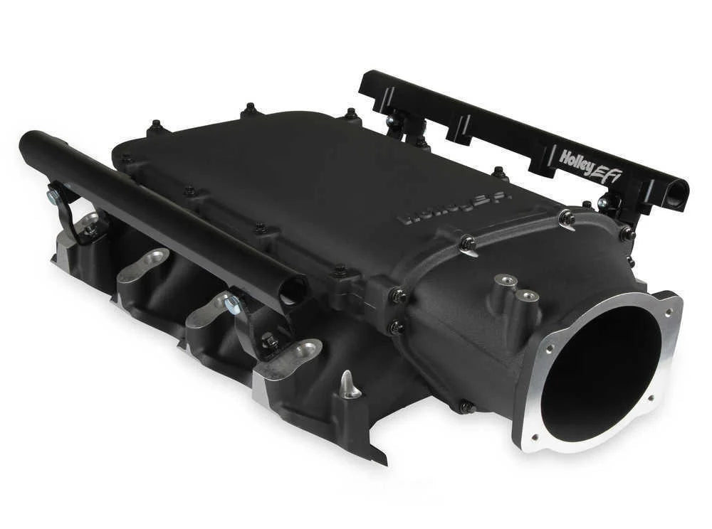 Holley EFI Holley Ultra Lo-Ram Manifold Kit Single Injector- Black 300-680BK fits GM LS3 / L92 - Installation View