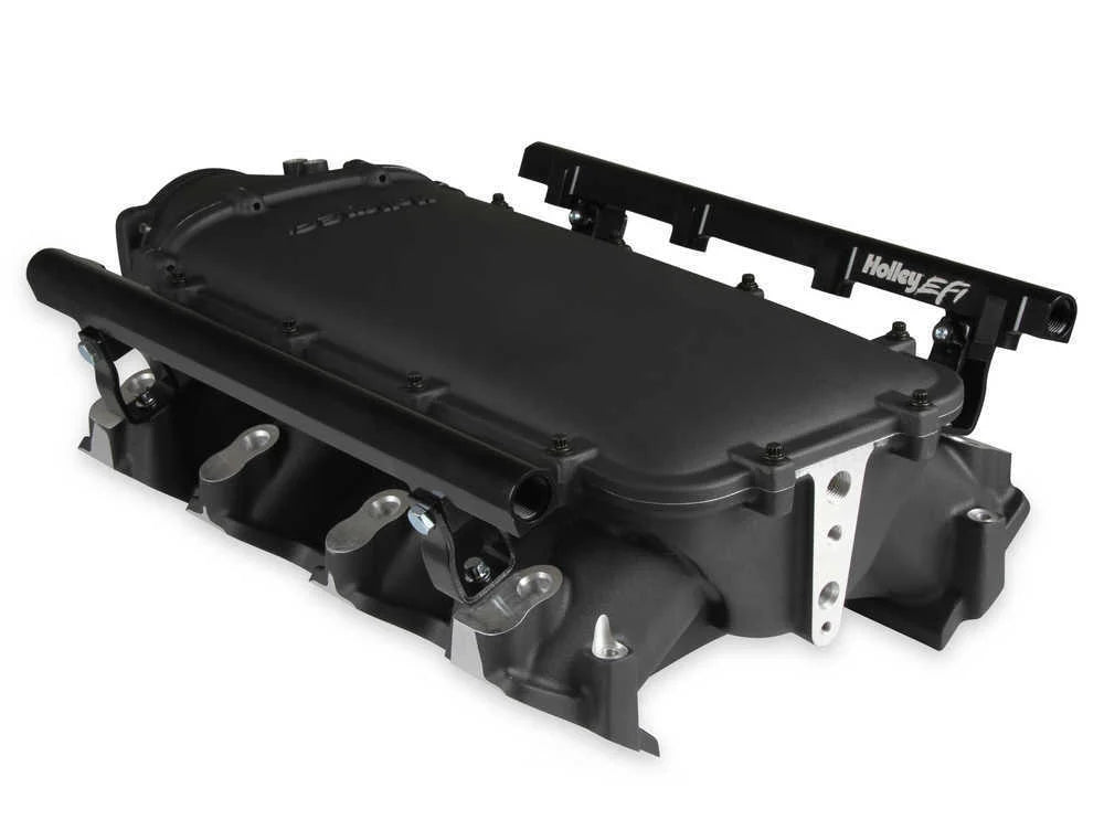 Holley EFI Holley Ultra Lo-Ram Manifold Kit Single Injector- Black 300-680BK fits GM LS3 / L92 - Additional View 7