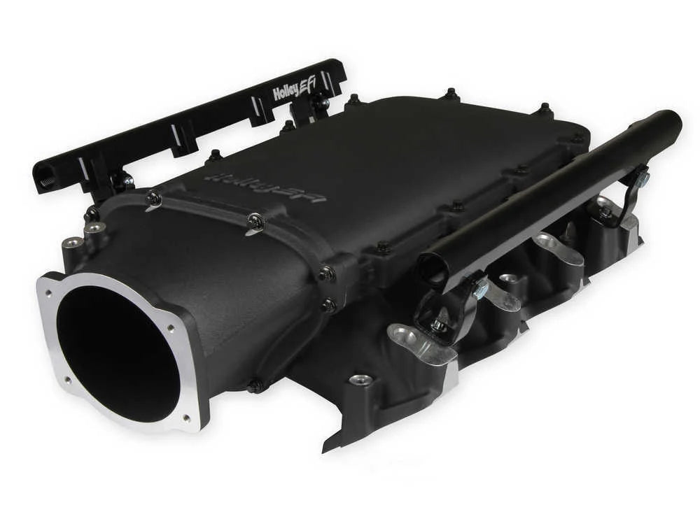 Holley EFI Holley Ultra Lo-Ram Manifold Kit Single Injector- Black 300-680BK fits GM LS3 / L92 - Additional View 9