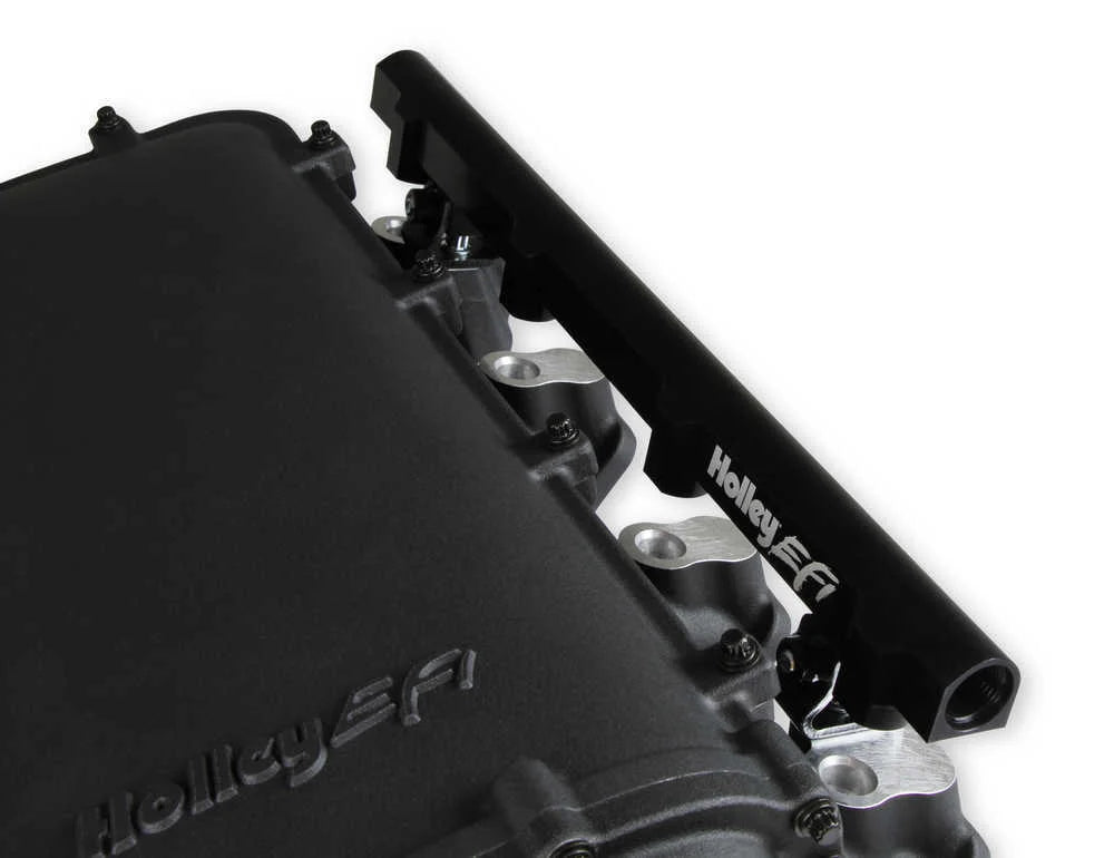 Holley EFI Holley Ultra Lo-Ram Manifold Kit Single Injector- Black 300-680BK fits GM LS3 / L92 - Additional View 11