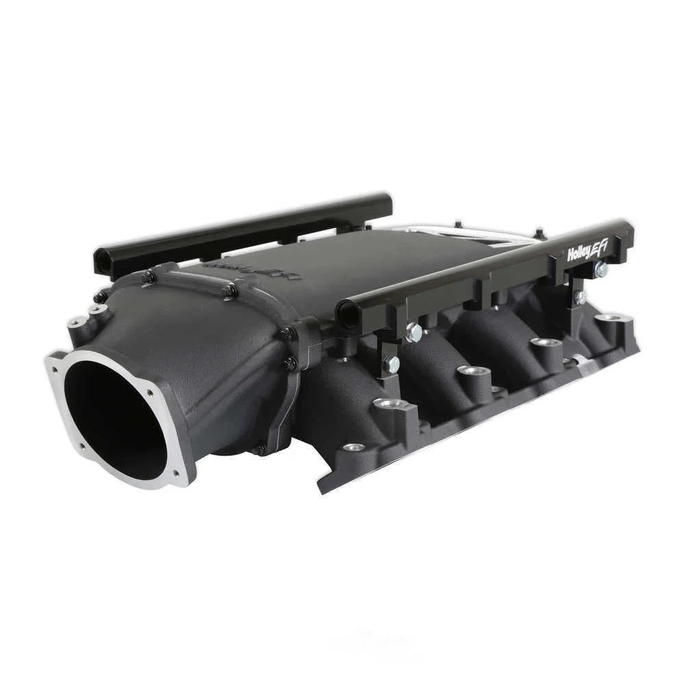 Holley EFI Holley Ultra Lo-Ram Manifold Kit and Port Injection Fuel Rails 300-719BK fits GM Gen V LT - Back View