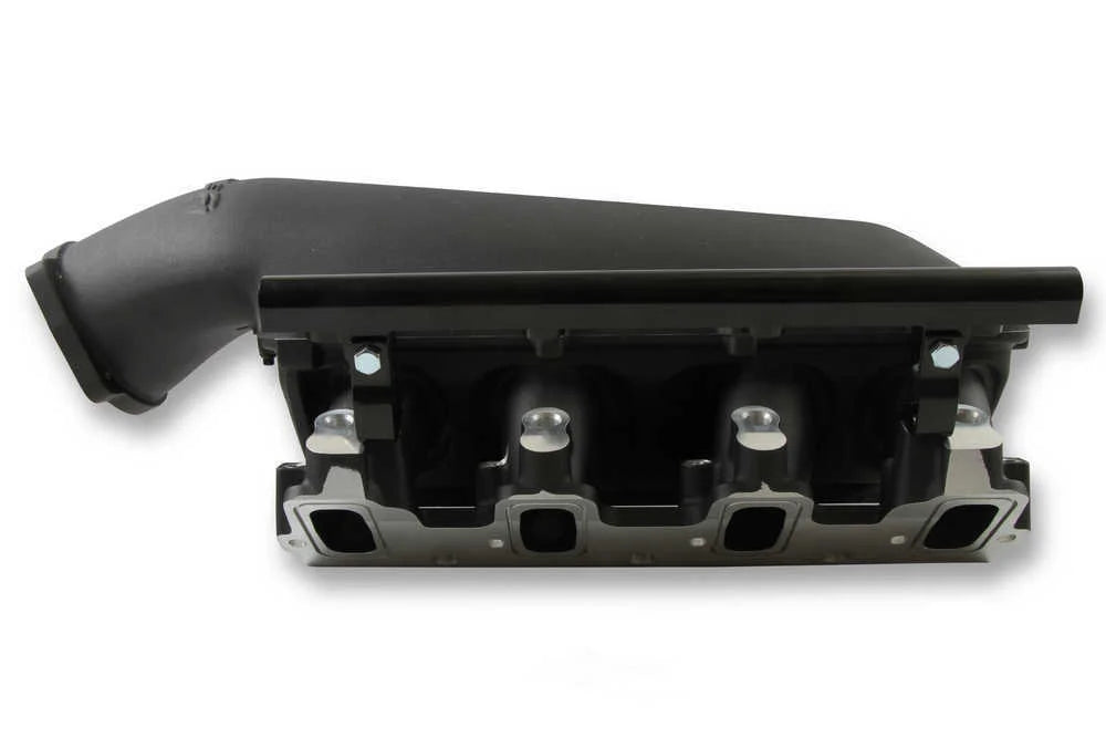 Holley EFI Lo-Ram Manifold Kit - Top-feed. Single Injector Black Finish 300-679BK fits LS3 - Installation View