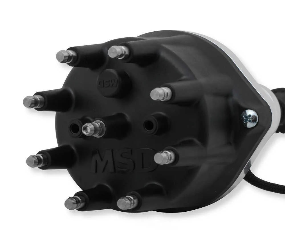 Holley EFI Low Profile Dual Sync Distributor Hi-Ram Intake Manifold 565-111 fits Ford 351W - Back View