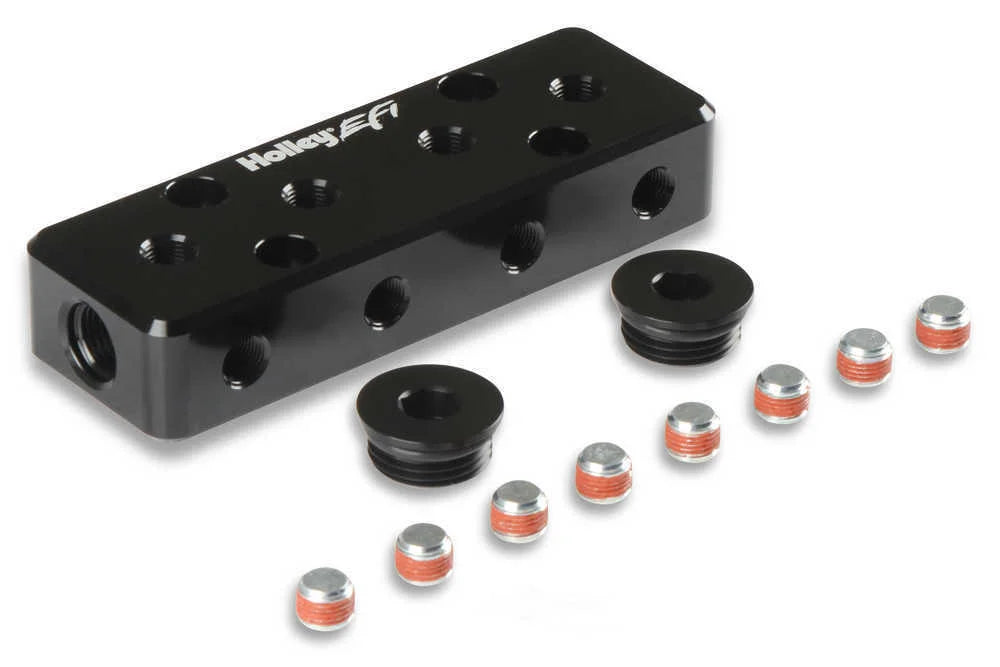 Holley EFI The Holley EFI Vacuum Manifold is an excellent vacuum or boost reference source. 534-52 - Side View