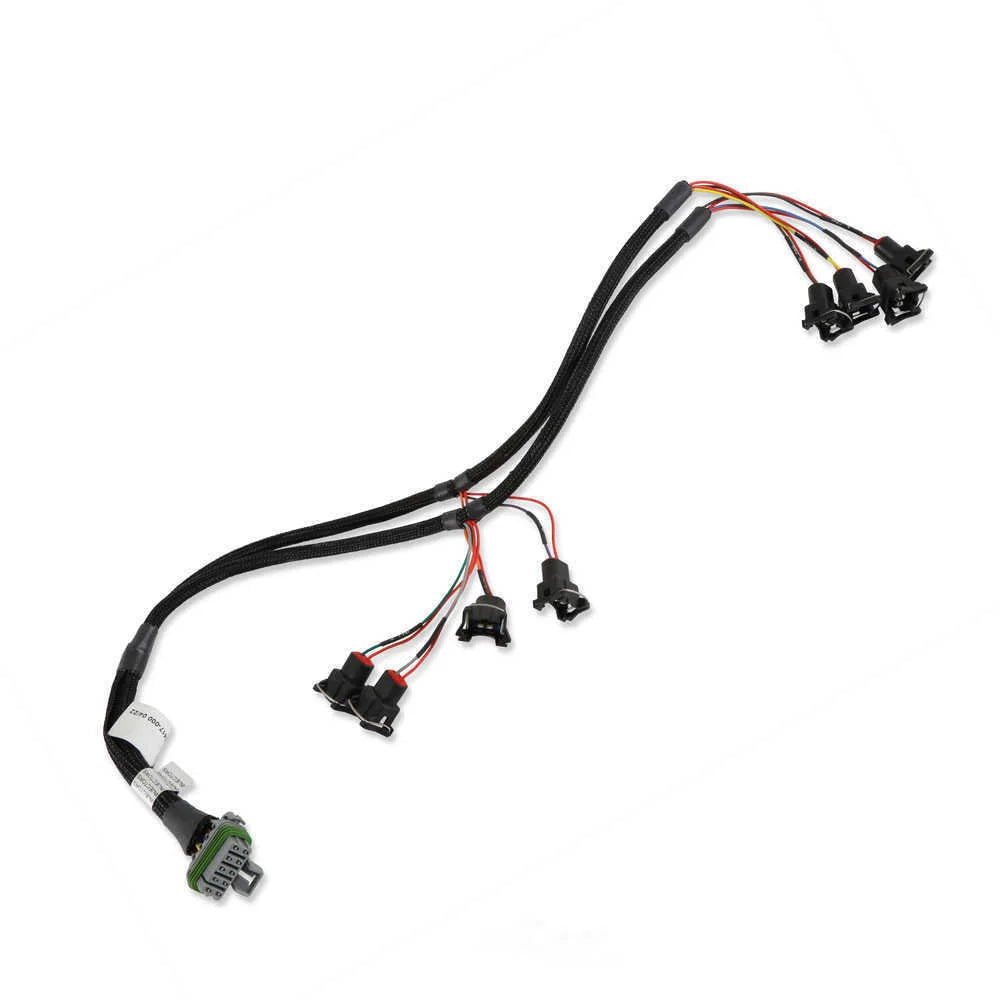 Holley EFI V8 over Manifold, Bosch Style Injector Harness 558-200 fits V8 - Side View