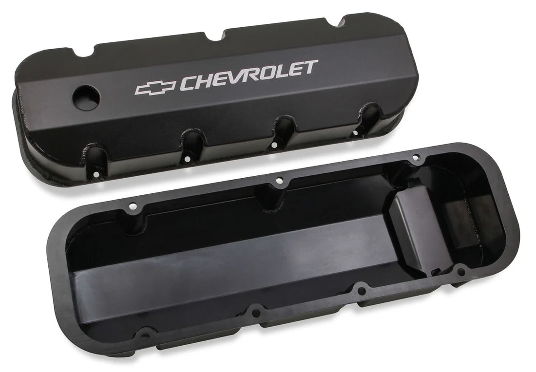 Holley - Fabricated Aluminum - Short Bolt - Black 241-281 - Side View