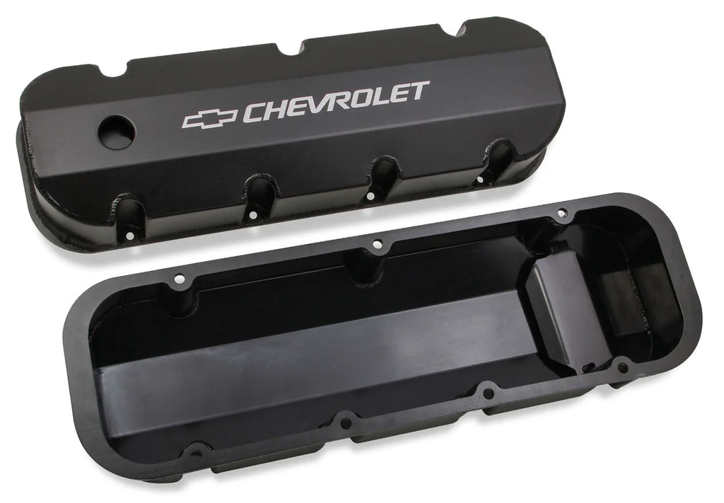 Holley - Fabricated Aluminum - Short Bolt - Black 241-281 - Side View