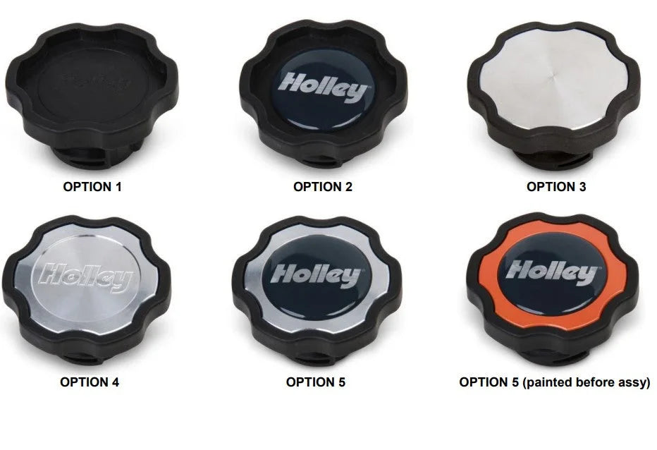 Holley Five-way customizable oil fill cap for LS engines - Side View