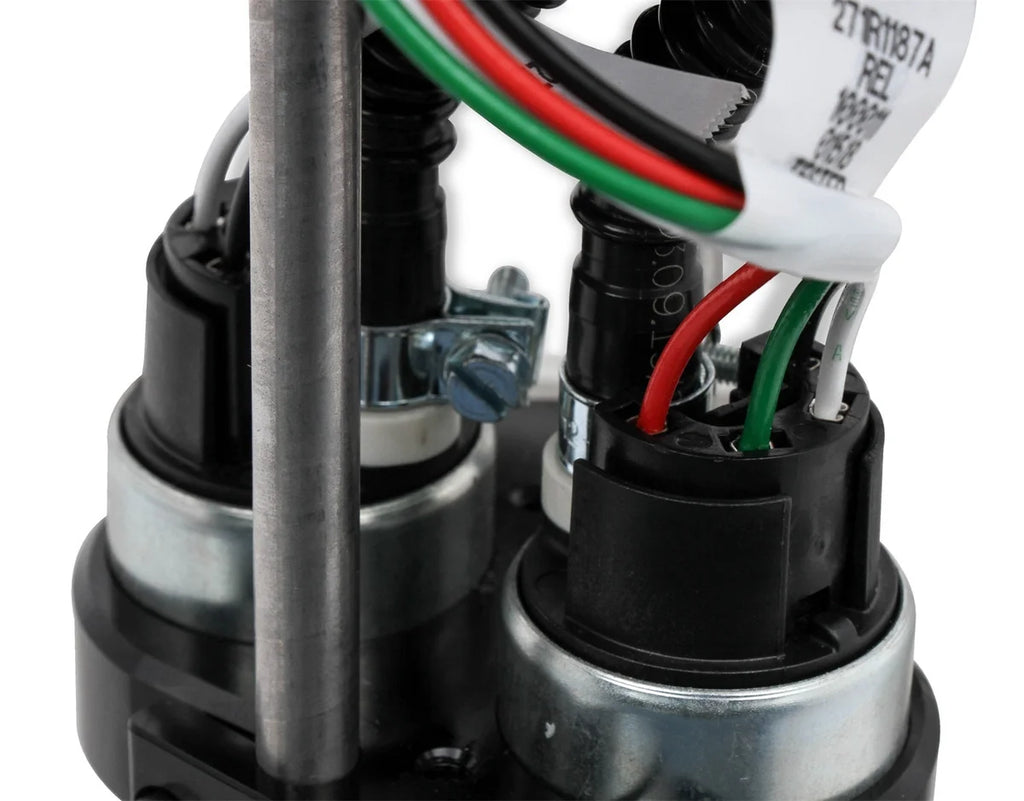 Holley Fuel Cell Pump Module Assembly 12 Bolt Flange with VR Series Brushless Fuel Pump 12-149 - Back View