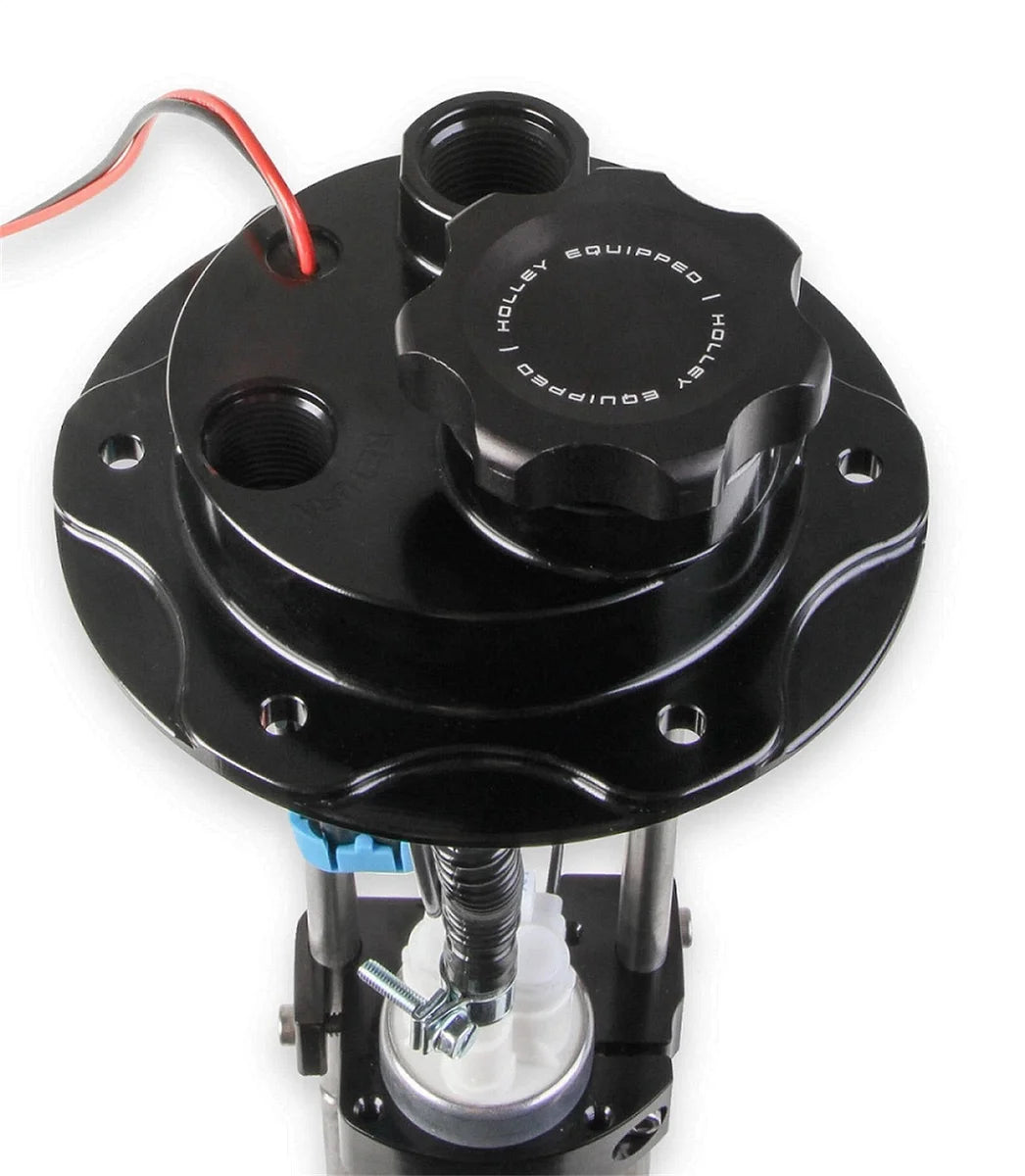 Holley Fuel Cell Pump Module Assembly 6 Bolt Flange with VR Series Brushless Fuel Pumps 12-143 - Side View
