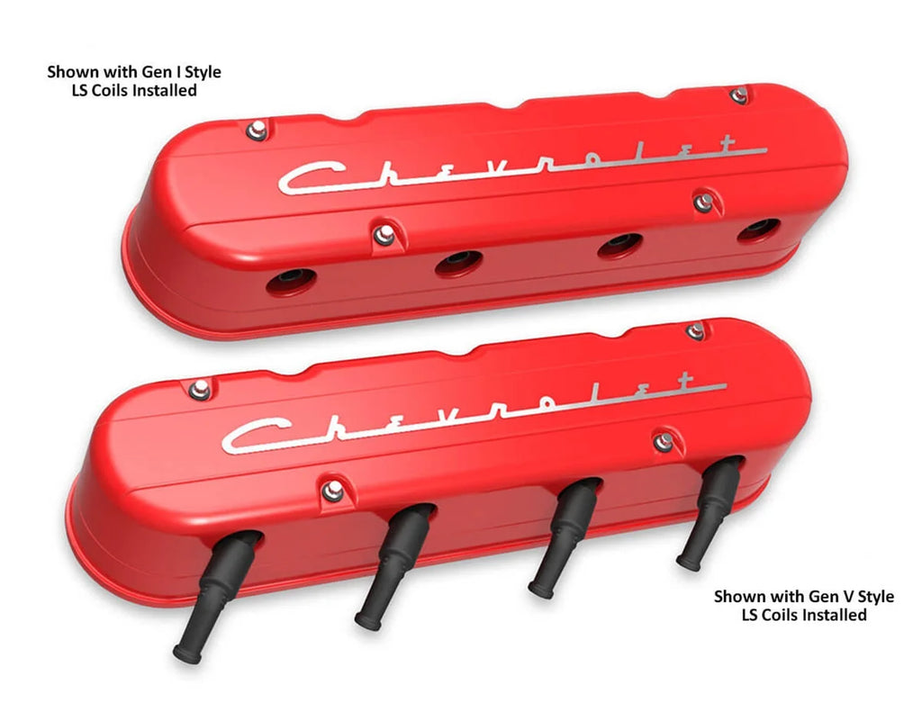 Holley - Gen III/IV LS - Gloss Red Machined 241-179 - Side View