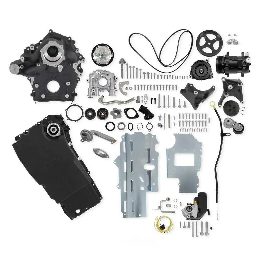 Holley High-Mount Accessory Drive - Swap - Complete - Black 20-345BK fits 1953-1983 Ford F-100 - Main Product View