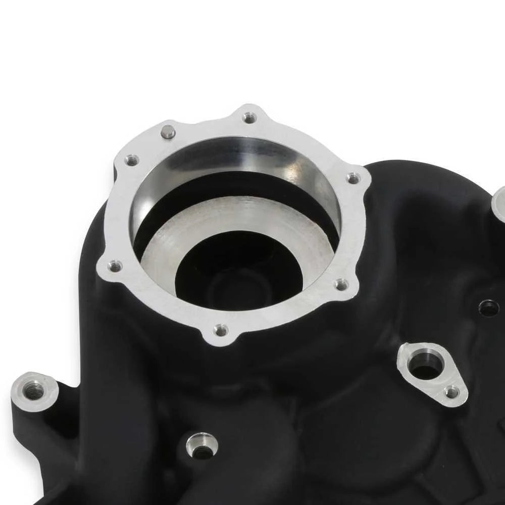 Holley High-Mount Accessory Drive System - Holley Pan Only 97-417 fits Ford 7.3L Godzilla - Back View