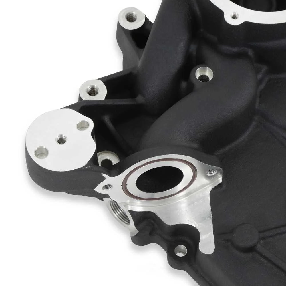 Holley High-Mount Accessory Drive System - OE Pan Only 97-418 fits Ford 7.3L Godzilla - Back View