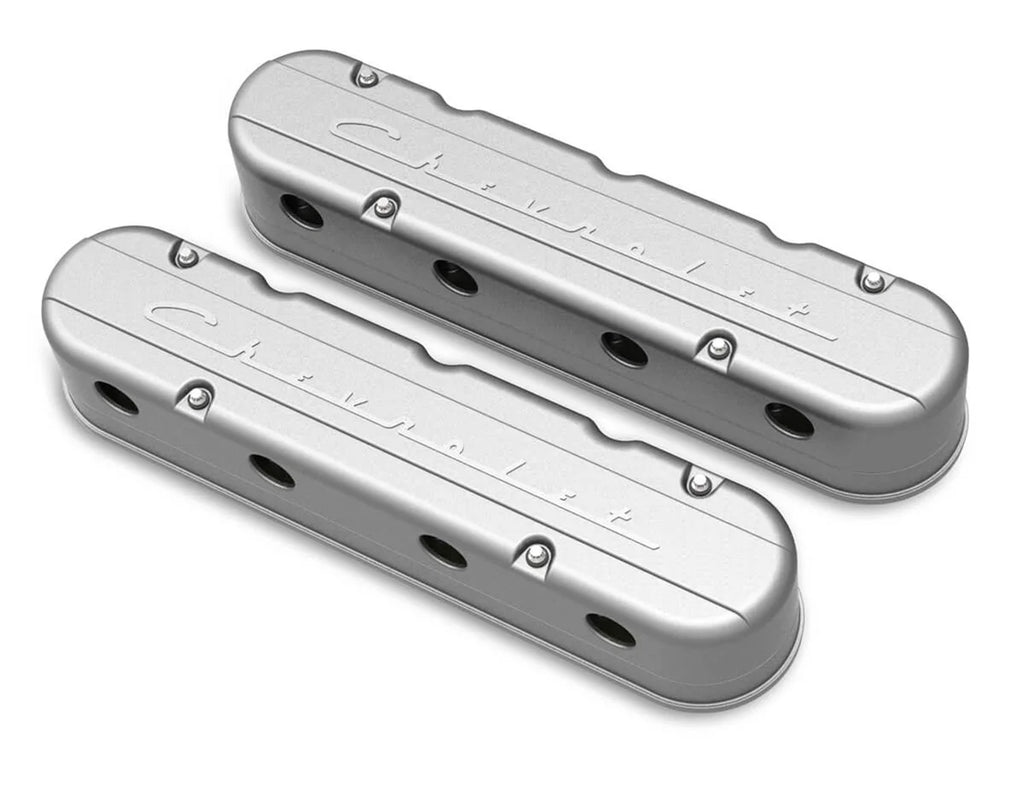 Holley Holley 2-Piece "Chevrolet" Script Valve Cover - Gen III/IV LS - Natural 241-175 - Main Product View
