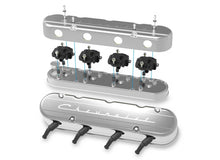 Load image into Gallery viewer, Holley Holley 2-Piece "Chevrolet" Script Valve Cover - Gen III/IV LS - Polished 241-176 - Back View