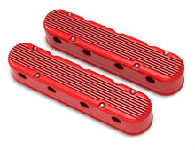 Load image into Gallery viewer, Holley Holley 2-Piece Finned Valve Cover - Gen III/IV LS - Gloss Red Machined 241-184 - Main Product View