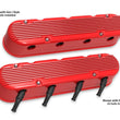 Load image into Gallery viewer, Holley Holley 2-Piece Finned Valve Cover - Gen III/IV LS - Gloss Red Machined 241-184 - Side View