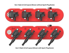 Load image into Gallery viewer, Holley Holley 2-Piece Finned Valve Cover - Gen III/IV LS - Gloss Red Machined 241-184 - Installation View