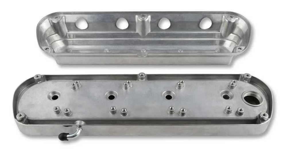 Holley Holley 2-Piece Ford Style Valve Cover - Gen III/IV LS - Polished 241-186 fits Ford - Installation View