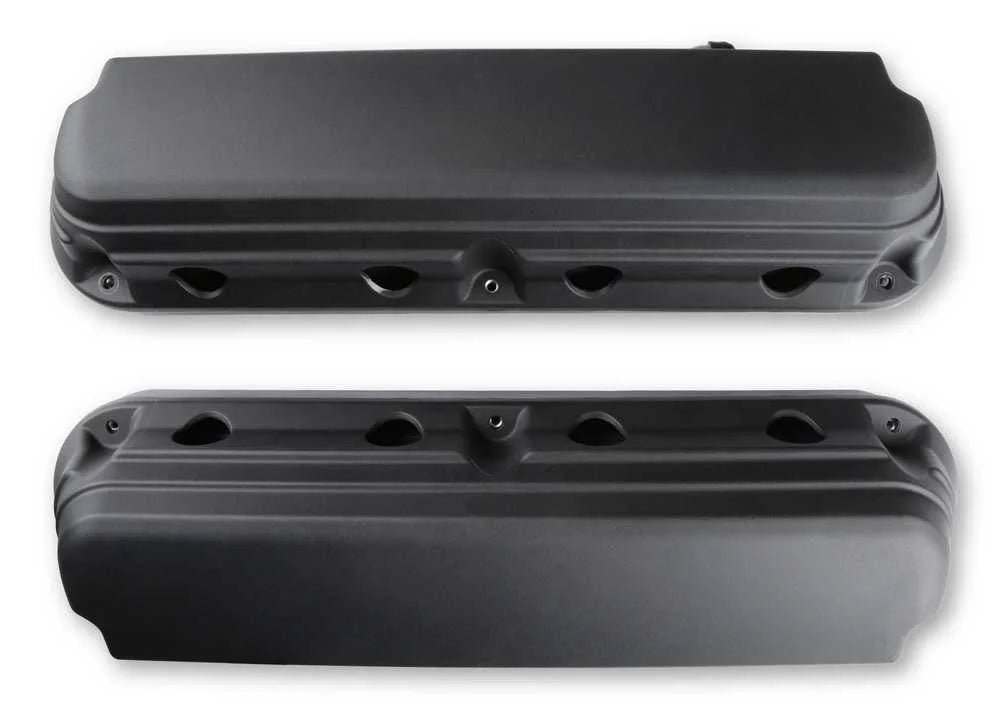 Holley Holley 2-Piece Ford Style Valve Cover - Gen III/IV LS - Satin Black 241-187 fits Ford - Back View
