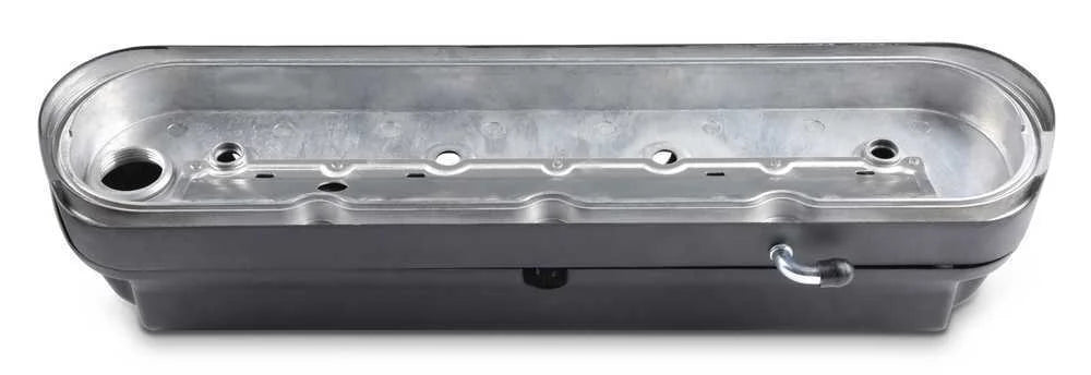 Holley Holley 2-Piece Ford Style Valve Cover - Gen III/IV LS - Satin Black 241-187 fits Ford - Installation View