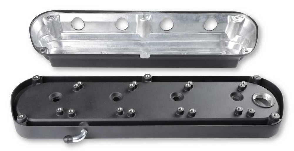 Holley Holley 2-Piece Ford Style Valve Cover - Gen III/IV LS - Satin Black 241-187 fits Ford - Additional View 5