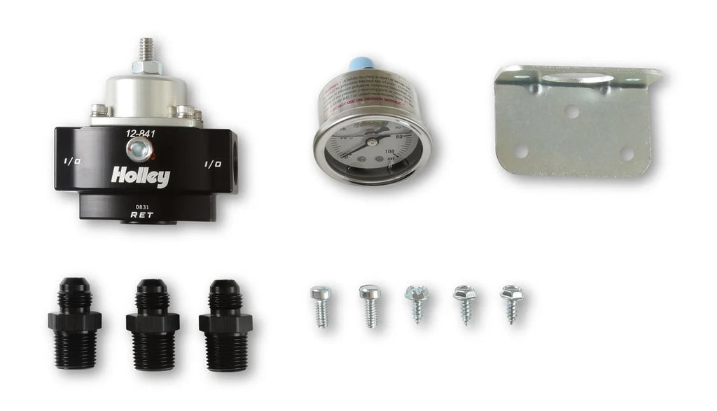 Holley Holley Billet Bypass Fuel Pressure Regulator Kit 12-841KIT - Kit Contents