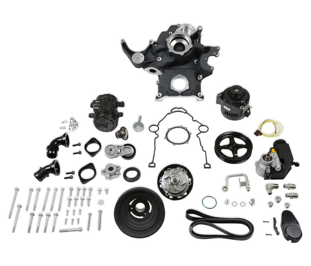 Holley Holley Black Mid-Mount Complete Accessory System 20-290BK - Side View