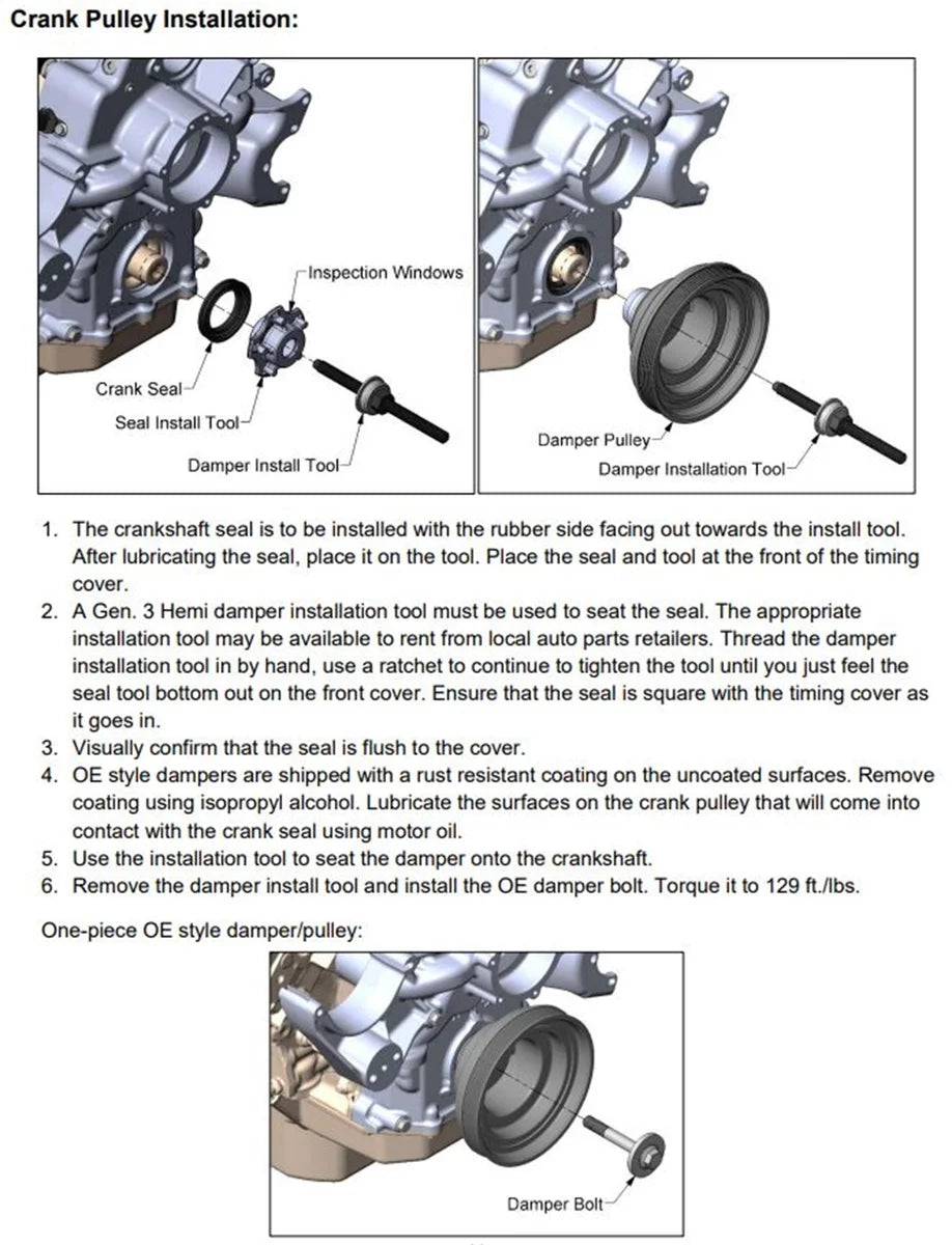 Holley Holley Crankshaft Seal Installation Tool 97-367 - Installation Instructions