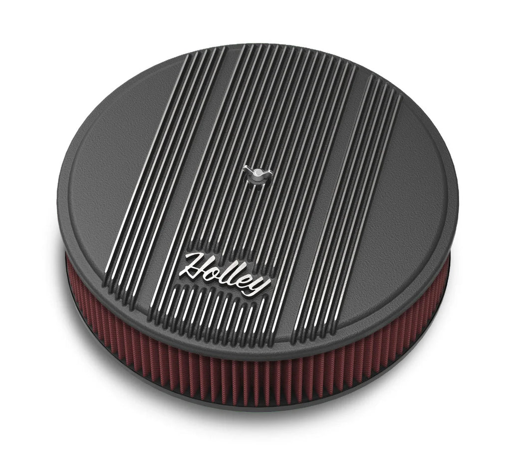 Holley Holley Finned Vintage Style Air Cleaner - 14" Diameter x 3" Tall - Round 120-153