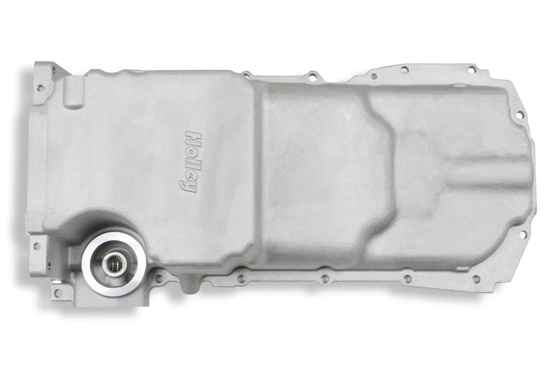 Holley Holley GM Gen V LT Swap Oil Pan - Drag Race - As Cast with Turbo Oil Return - Side View