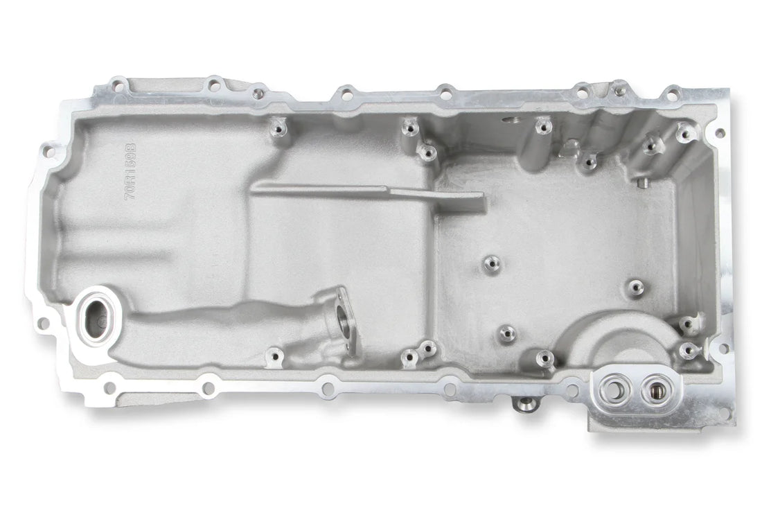 Holley Holley GM Gen V LT Swap Oil Pan - Drag Race - As Cast with Turbo Oil Return - Back View