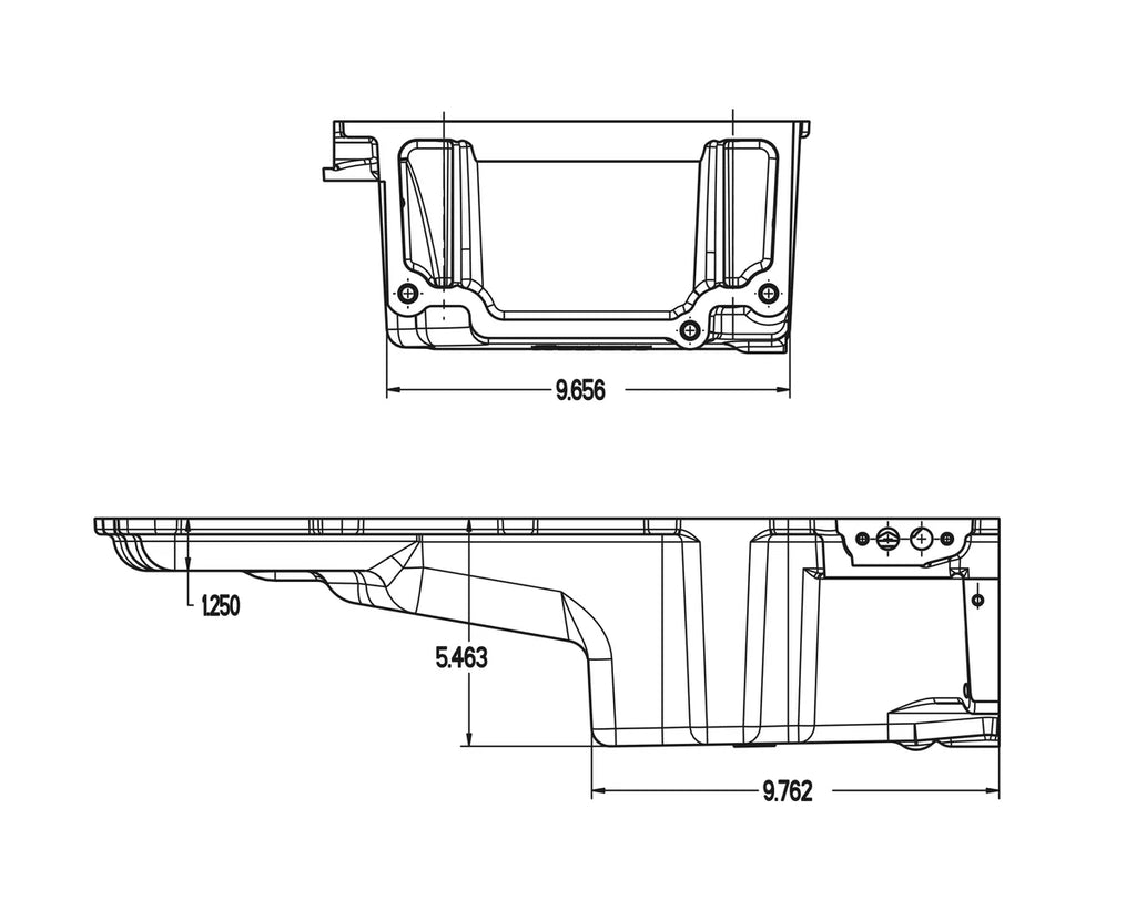 Holley Holley GM LS Swap Oil Pan - Black - Additional Front Clearance - Side View