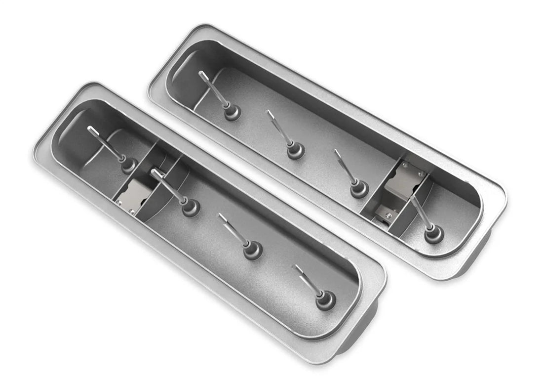 Holley Holley GM Licensed Valve Cover - Muscle Series - SBC - Center Bolt - Natural 241-290 - Back View