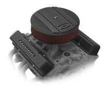 Load image into Gallery viewer, Holley Holley GM Licensed Vintage Series SBC Valve Covers Satin Black Machined Finish 241-108 - Detail View