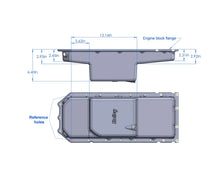Load image into Gallery viewer, Holley Holley Gen III Hemi Swap Oil Pan - Mid-Sump Non-VVT - Black 302-60BK - Dimension Reference