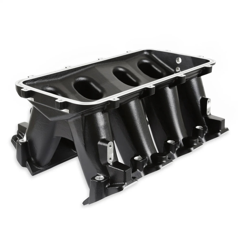Holley Holley Hi-Ram Lower Manifold - GM LS1/LS2/LS6-Black 300-226BK - Back View