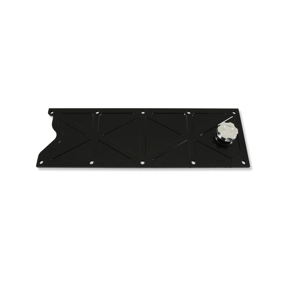 Holley Holley LS Valley Cover with Oil Fill - Black Billet 241-369 - Side View