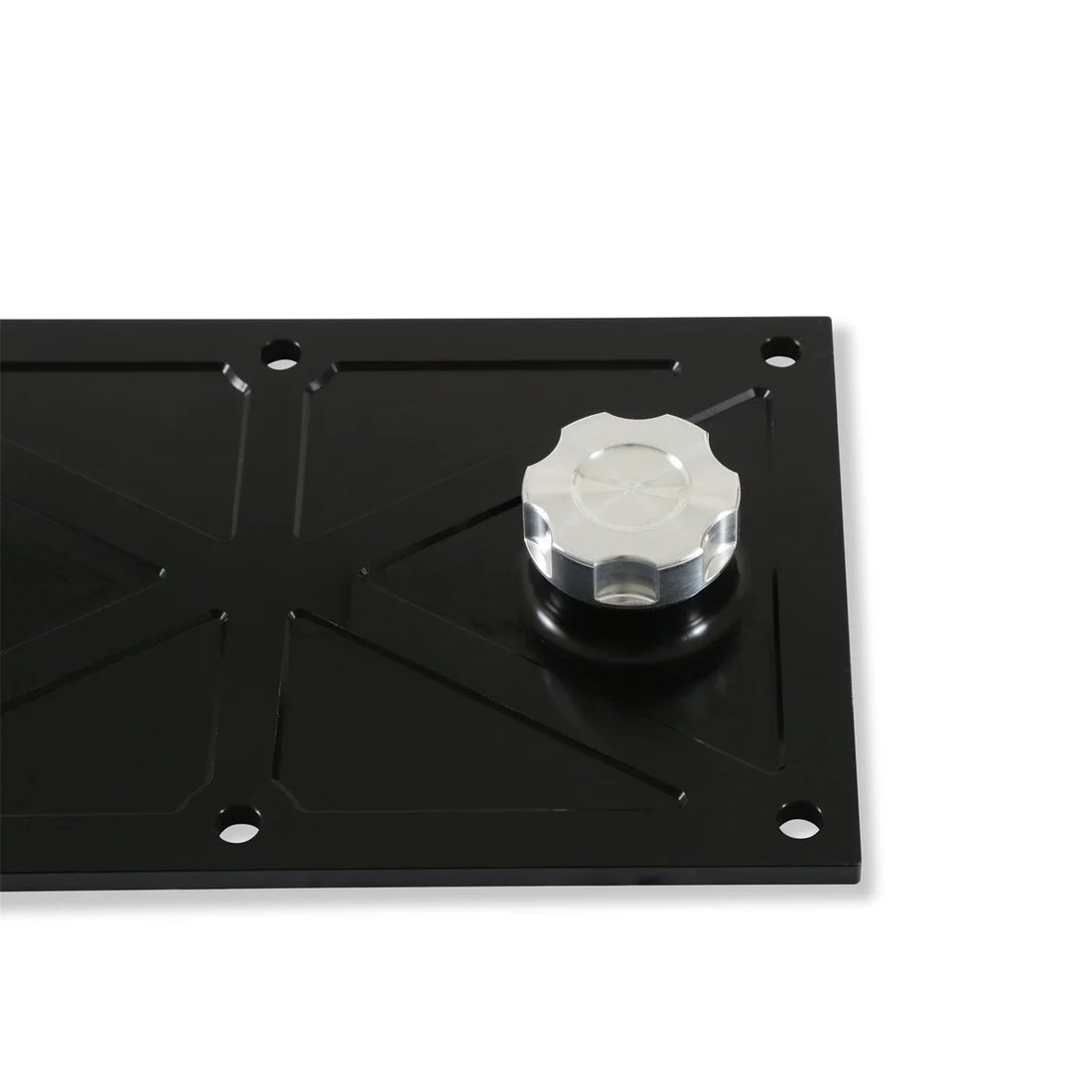 Holley Holley LS Valley Cover with Oil Fill - Black Billet 241-369 - Back View