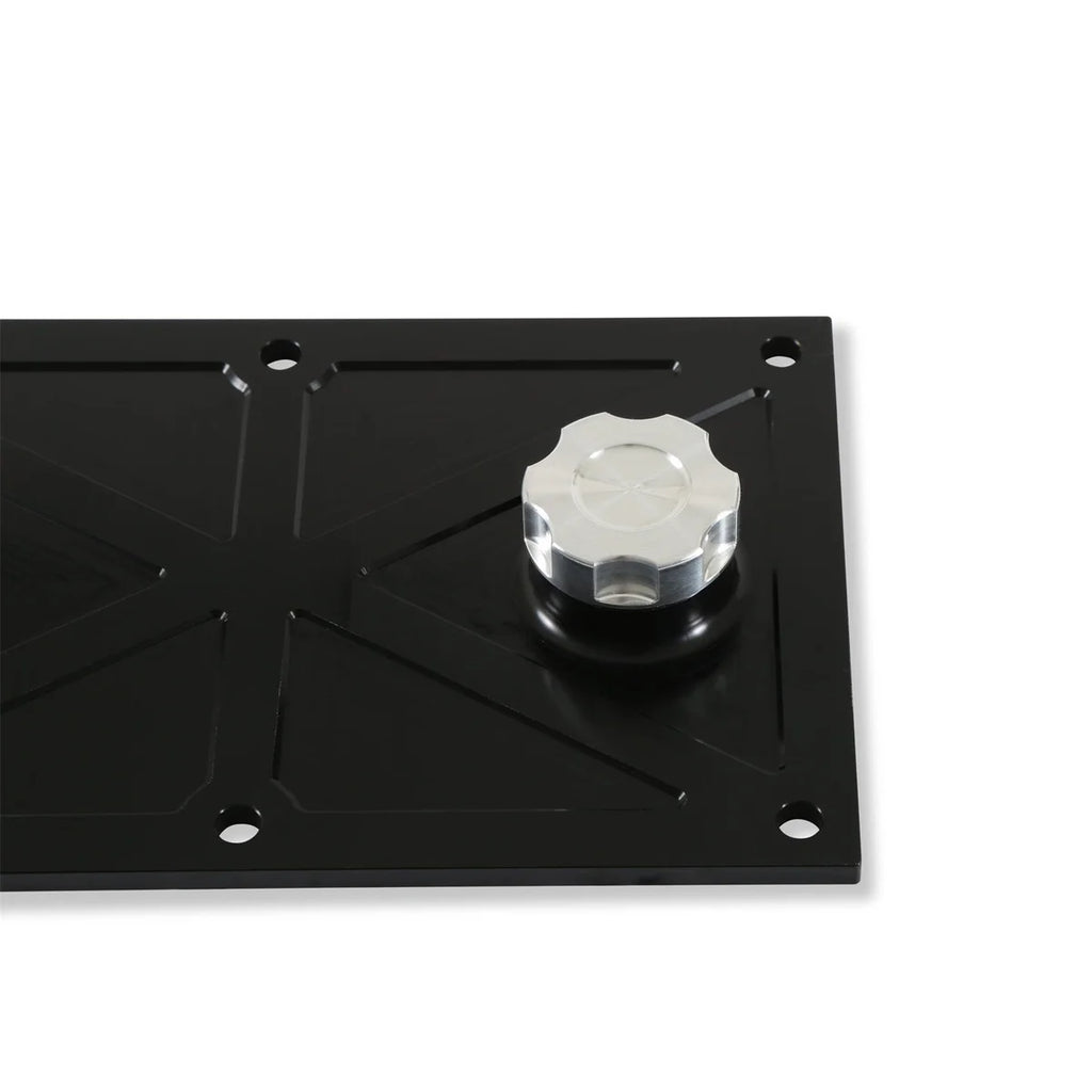 Holley Holley LS Valley Cover with Oil Fill - Black Billet 241-369 - Back View