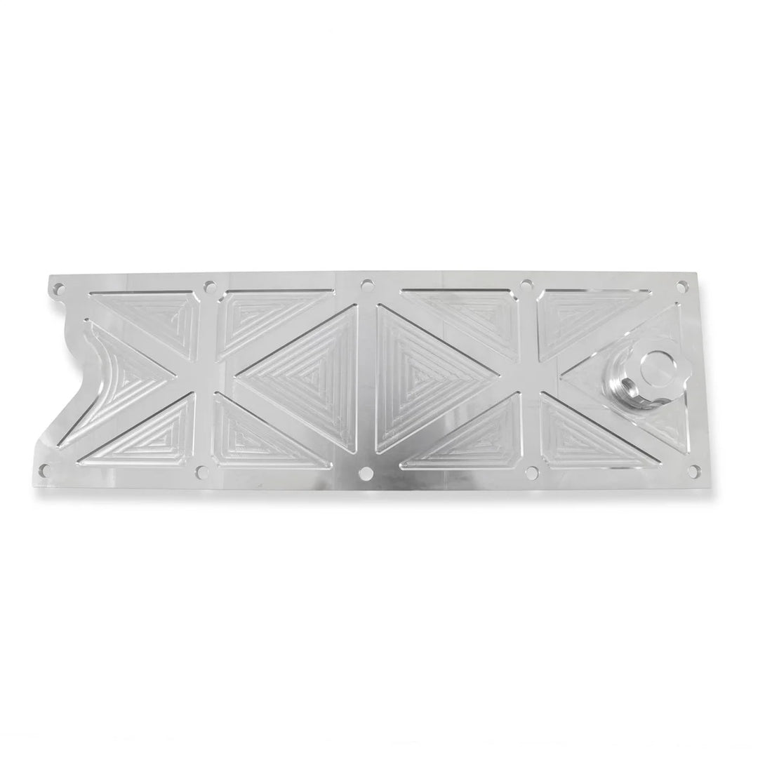 Holley Holley LS Valley Cover with Oil Fill - Natural Billet 241-367 - Side View