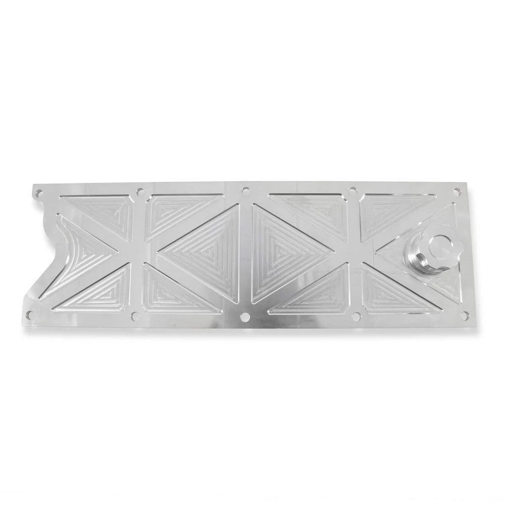 Holley Holley LS Valley Cover with Oil Fill - Natural Billet 241-367 - Side View