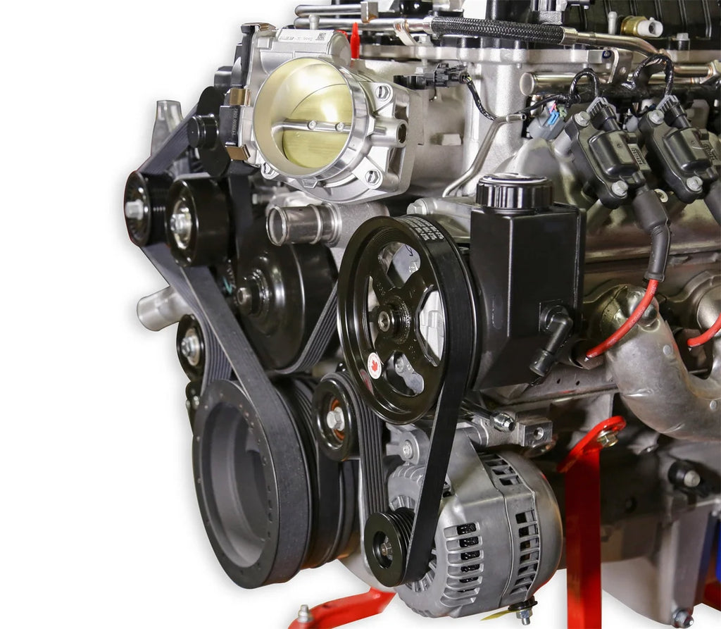 Holley Holley Low Mount LSA Accessory Drive Bracket Kit - Complete - Natural 20-163 - Installation View